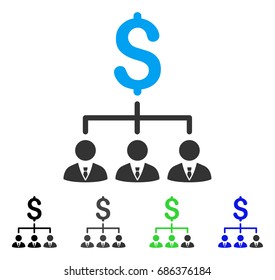 Banker Links flat vector pictogram. Colored banker links gray, black, blue, green icon versions. Flat icon style for graphic design.