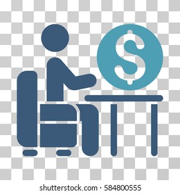 Banker Office icon. Vector illustration style is flat iconic bicolor symbol, cyan and blue colors, transparent background. Designed for web and software interfaces.