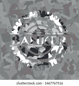 Banker on grey camouflage pattern