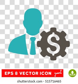 Banker Options EPS vector icon. Illustration style is flat iconic bicolor grey and cyan symbol.