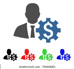 Banker Options icon. Vector illustration style is a flat iconic banker options symbol with black, red, green, blue color versions. Designed for web and software interfaces.