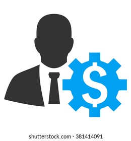 Banker Options vector icon. Style is bicolor flat symbol, blue and gray colors, white background.