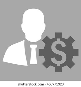 Banker Options vector icon. Style is bicolor flat symbol, dark gray and white colors, silver background.