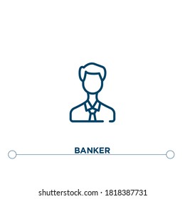 banker outline vector icon. simple element illustration. banker outline icon from editable cyrptocurrency concept. can be used for web and mobile

