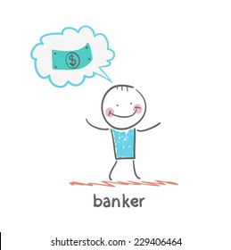 banker thinks about money