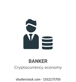 Banker vector icon on white background. Flat vector banker icon symbol sign from modern cryptocurrency economy and finance collection for mobile concept and web apps design.