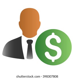 Banker vector toolbar icon for software design. Style is a gradient icon symbol on a white background.