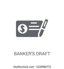 Banker's draft icon. Trendy Banker's draft logo concept on white background from business collection. Suitable for use on web apps, mobile apps and print media.