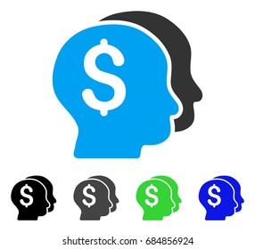Bankers flat vector pictogram. Colored bankers gray, black, blue, green pictogram variants. Flat icon style for application design.