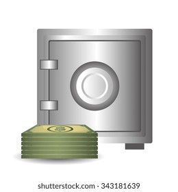 Bank,global economy and money savings graphic, vector illustration design