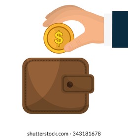 Bank,global economy and money savings graphic, vector illustration design