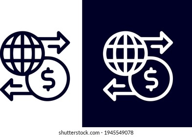 Banking and Accounting icon vector design black and white 