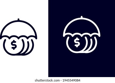 Diseño de vectores de iconos de banca y contabilidad en blanco y negro 