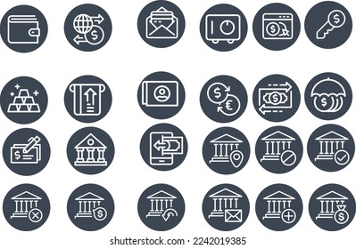 Diseño vectorial de iconos bancarios y contables 