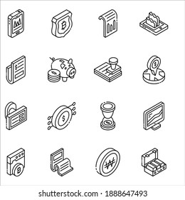 
Banking and Analytics Glyph Isometric Icons Pack 