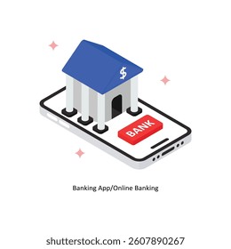 Banking App Concept isometric Style Illustrations. Eps 10 File
