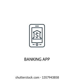 banking app concept line icon. Simple element illustration. banking app concept outline symbol design. Can be used for web and mobile UI/UX