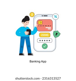 Banking App Flat Style Design Vector illustration. Stock illustration