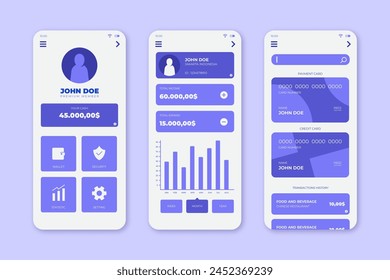 Banking app interface collection vector design in eps 10