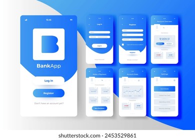 Banking app interface concept vector design in eps 10