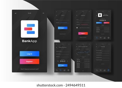 Banking app interface vector design in eps 10