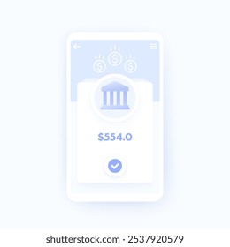 Banking app, payments and finance, mobile ui design