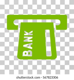 Banking ATM icon. Vector illustration style is flat iconic symbol, eco green color, transparent background. Designed for web and software interfaces.