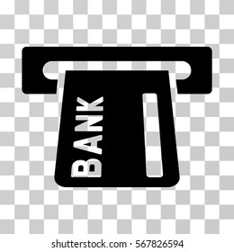 Banking ATM icon. Vector illustration style is flat iconic symbol, black color, transparent background. Designed for web and software interfaces.