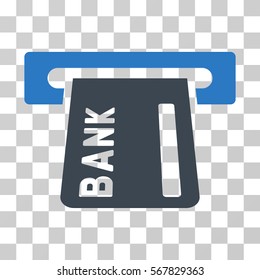 Banking ATM icon. Vector illustration style is flat iconic bicolor symbol, smooth blue colors, transparent background. Designed for web and software interfaces.