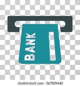 Banking ATM icon. Vector illustration style is flat iconic bicolor symbol, soft blue colors, transparent background. Designed for web and software interfaces.