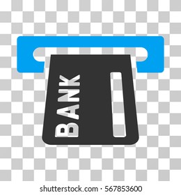 Banking ATM icon. Vector illustration style is flat iconic bicolor symbol, blue and gray colors, transparent background. Designed for web and software interfaces.