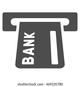 Banking ATM icon. Vector style is flat iconic symbol with rounded angles, gray color, white background.