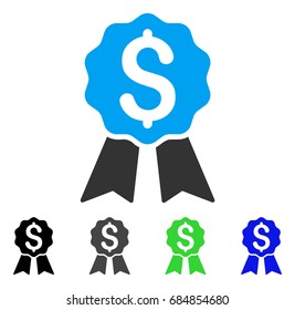 Banking Award flat vector pictogram. Colored banking award gray, black, blue, green pictogram variants. Flat icon style for web design.
