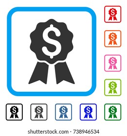 Banking Award icon. Flat gray pictogram symbol inside a light blue rounded rectangle. Black, gray, green, blue, red, orange color versions of Banking Award vector.