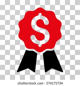 Banking Award icon. Vector illustration style is flat iconic bicolor symbol, intensive red and black colors, transparent background. Designed for web and software interfaces.