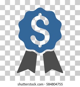 Banking Award icon. Vector illustration style is flat iconic bicolor symbol, cobalt and gray colors, transparent background. Designed for web and software interfaces.