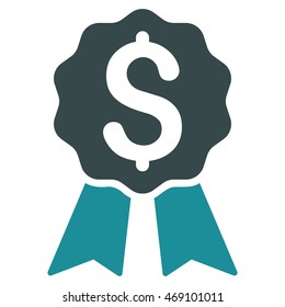 Banking Award icon. Vector style is bicolor flat iconic symbol with rounded angles, soft blue colors, white background.