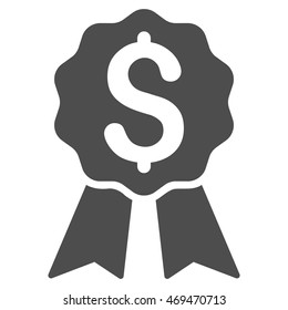 Banking Award icon. Vector style is flat iconic symbol with rounded angles, gray color, white background.