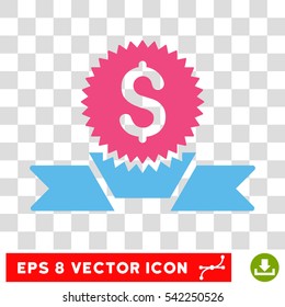 Banking Award vector icon. Image style is a flat pink and blue icon symbol.