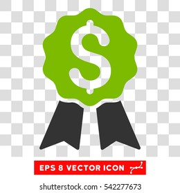 Banking Award vector icon. Image style is a flat eco green and gray icon symbol.