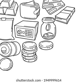 Banking background with money icons. Business concept with finance items.