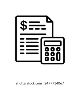 Banking Budget Outline Icon Vector Illustration