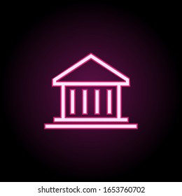 Banking, building neon icon. Simple thin line, outline vector of building icons for ui and ux, website or mobile application