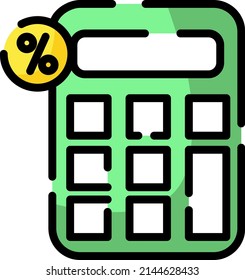 Banking calculator, illustration, vector on a white background.
