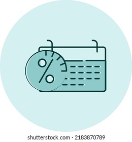 Calandre bancario, ilustración, vector sobre fondo blanco.