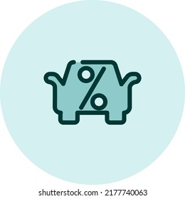 Banking car loan, illustration, vector on a white background.