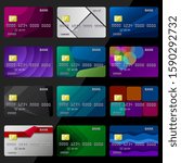 banking card collection template. electronic cash purchase method. vector illustration