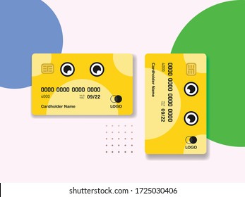 banking card collection templates for any business as needed. electronic cash purchase method. Online Payment Method. Face Animal Pet like Dog or Cat Illustration Background.