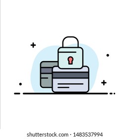 Banking, Card, Credit, Payment, Secure, Security Business Logo Template. Flat Color