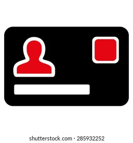 Banking Card icon from Business Bicolor Set. This flat vector symbol uses intensive red and black colors, rounded angles, and isolated on a white background.
